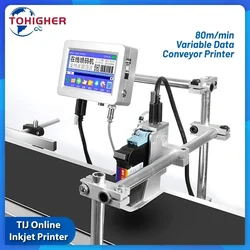 TIJ-impresora de inyección de tinta con fecha de caducidad, máquina de codificación inteligente de 4,3 pulgadas, máquinas de envoltura, logotipo de impresora, datos variables, QR/vidrio de código de barras