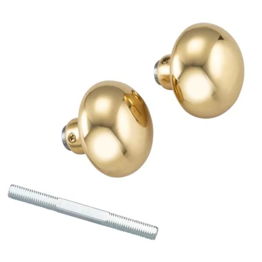 

HOME MASTER HARDWARE Brass Door Knobs Set with Spindle, 2-1/4 in Vintage Door Knob, Old Style Door Knob Replacement for Mortise