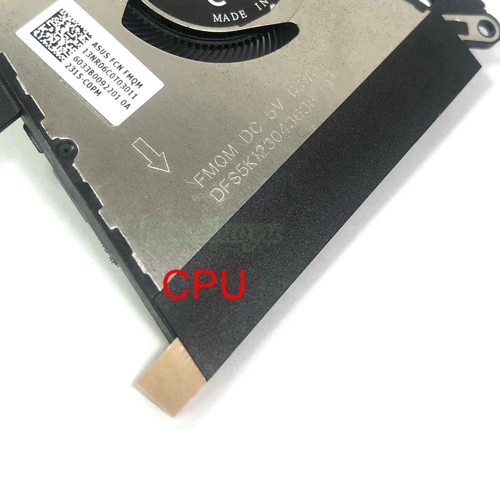 Imagem -04 - Ventilador de Refrigeração Cpu para Asus Rog Fluxo X13 Gv301 Gv301q Gv301qe Gv301qh Radiador Mais Frio 13nr06c0t03011 Dc5v 0.5a Novo