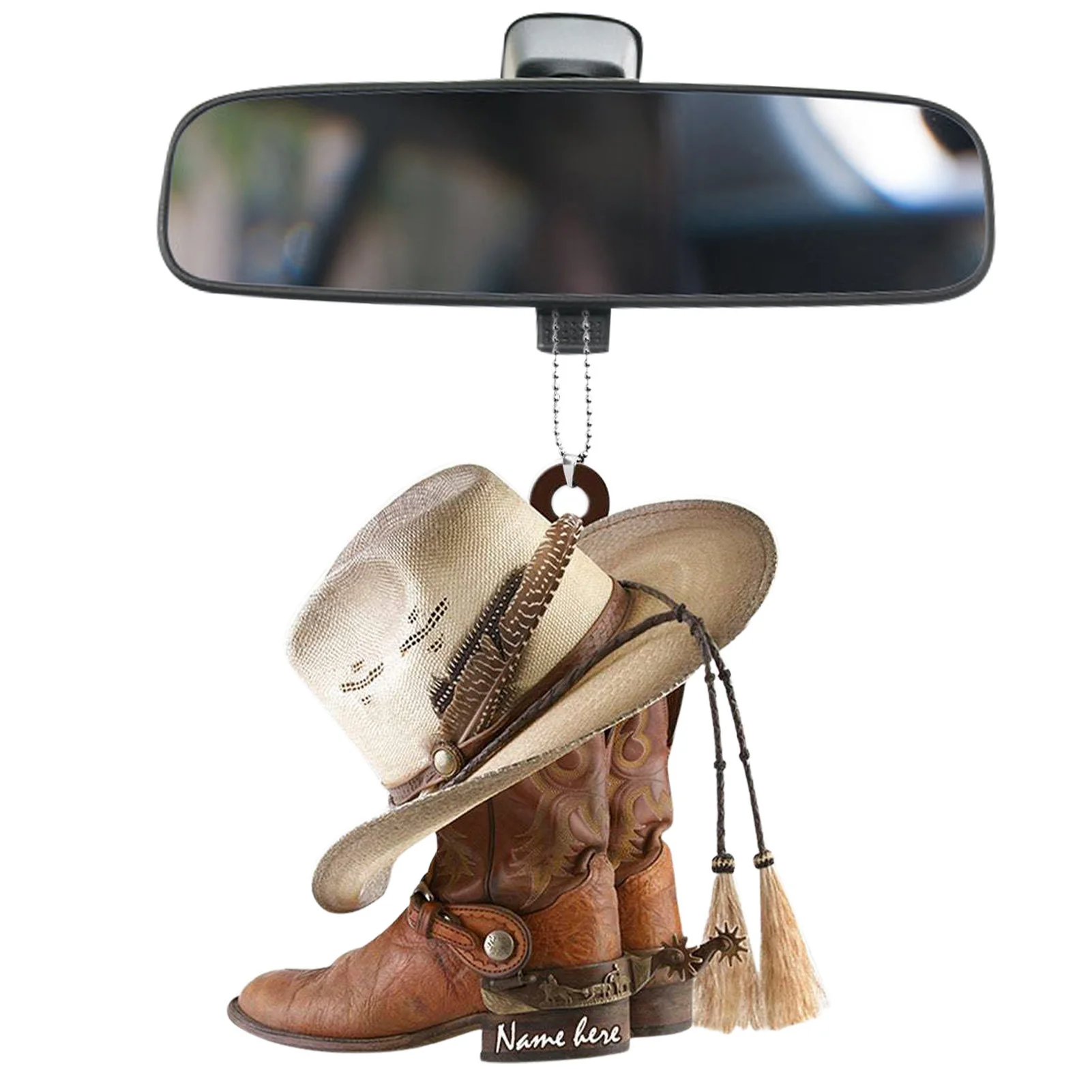 Cowboy Boots Hangings Ornament Cowboy Boots Christmas Ornaments Acrylic Saddle Keychain Hangings Charms Car Interior Decor