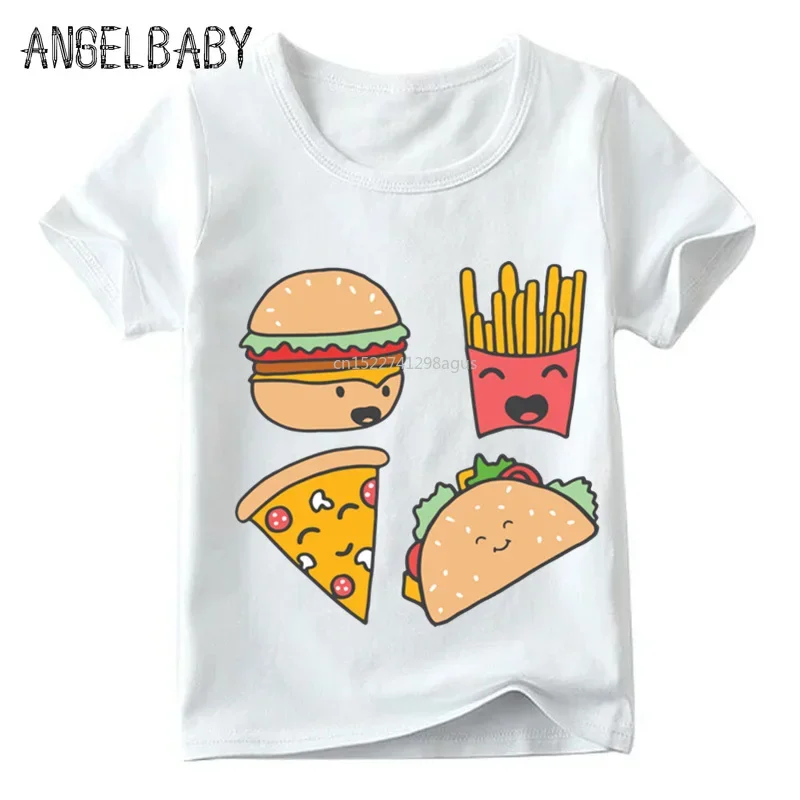 

Children Fast Food Good Friends Funny Cartoon Design T shirt Boys/Girls Summer Short Sleeve Tops Kids Soft T-shirt,ooo2053