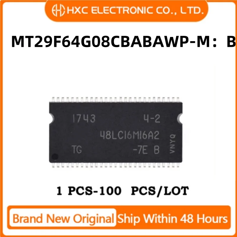 

Free Shipping 1PCS/10PCS/50PCS/100PCS MT29F64G08CBABAWP-M:B 29F64G08CBABAWP FLASH TSOP-48 Brand New Original IC CHIP