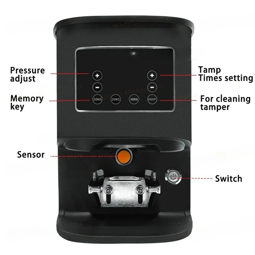 58MM Electric Coffee Tamper Touchscreen Automatic 10-30KG 24V 60W Stainless Steel Espresso