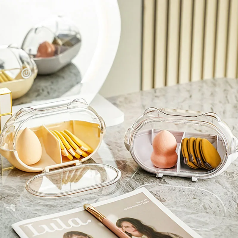 Make-up Spons Houder Reizen Portable Cosmetische Bladerdeeg Houder Box Reizen Portable Cosmetische Bladerdeeg Houder Poeder Spons Opbergdoos