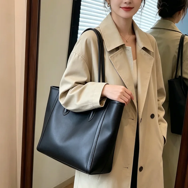 2026 Neue Retro Damen Handtasche Große Kapazität Modische Vielseitige Schultertasche Koreanische Version Einfarbige Business-Tasche – Detail 4