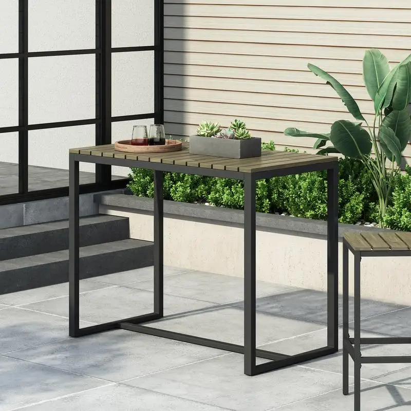 

EZRA BAR TABLE - Stylish Modern Bar Table for Home, Kitchen, or Pub Use, Perfect for Entertaining and Dining - Space-Saving