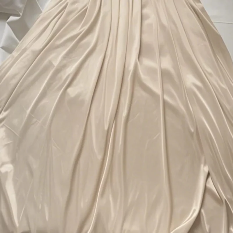 Length 90cm Satin Silk Sexy Women High Waist Maxi Skirt Loose Long Bottoms view 5