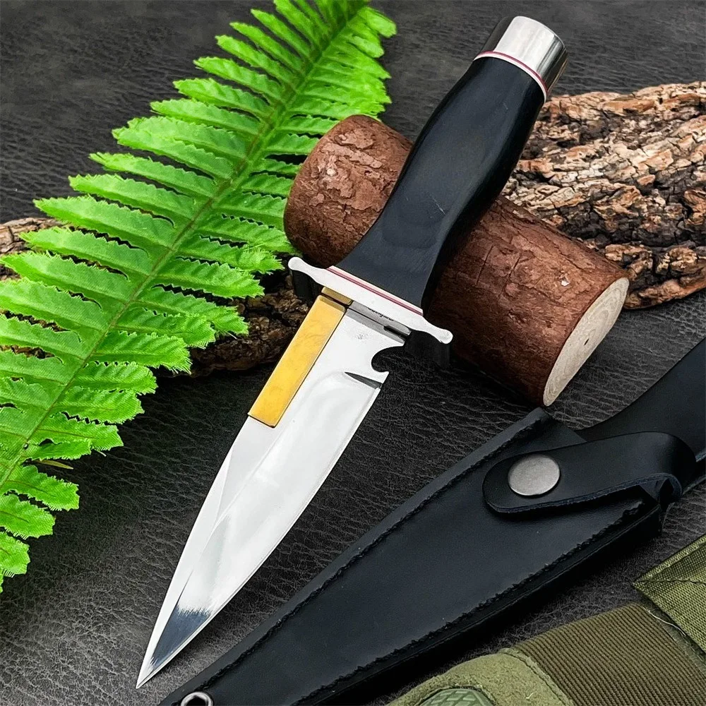 

Новый компактный нож для выживания на открытом воздухе с фиксированным лезвием, лезвие 9Cr13MoV, черная ручка, портативный походный нож, инструмент для рыбалки в джунглях
