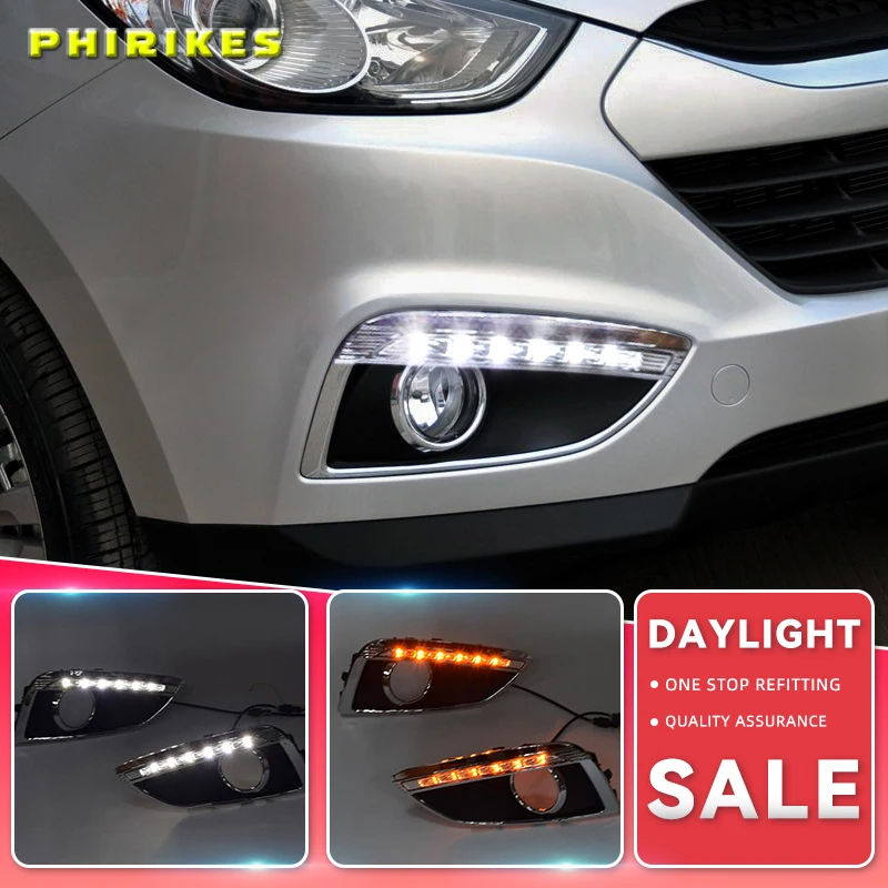 

For Hyundai IX35 2010 - 2013 LED DRL Daytime Running Light Daylight Waterproof Signal lamp car Styling lights