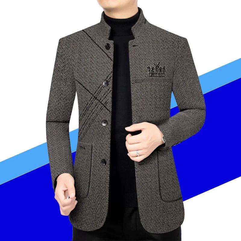 

4-A171 Jacket Men's Spring and Autumn New Wool Suit Casual Men's Loose Woolen Jacket