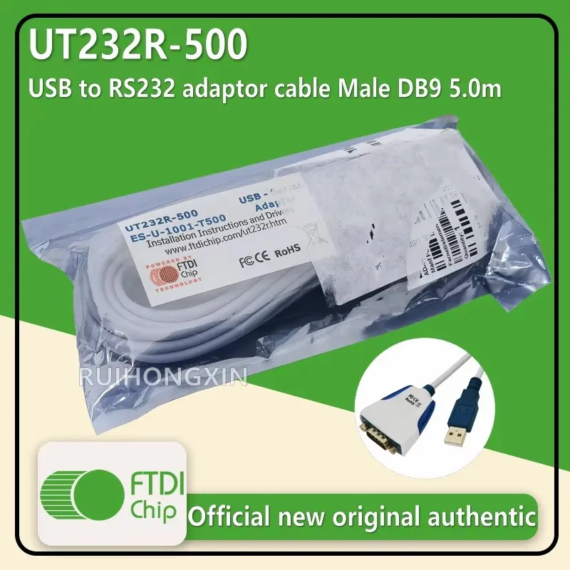 

UT232R-500 USB-кабель-адаптер RS232, 5,0 м, штекер DB9, 12 Мбит/с, 1MBaud FTDIchip, официальный новый, оригинальный, аутентичный