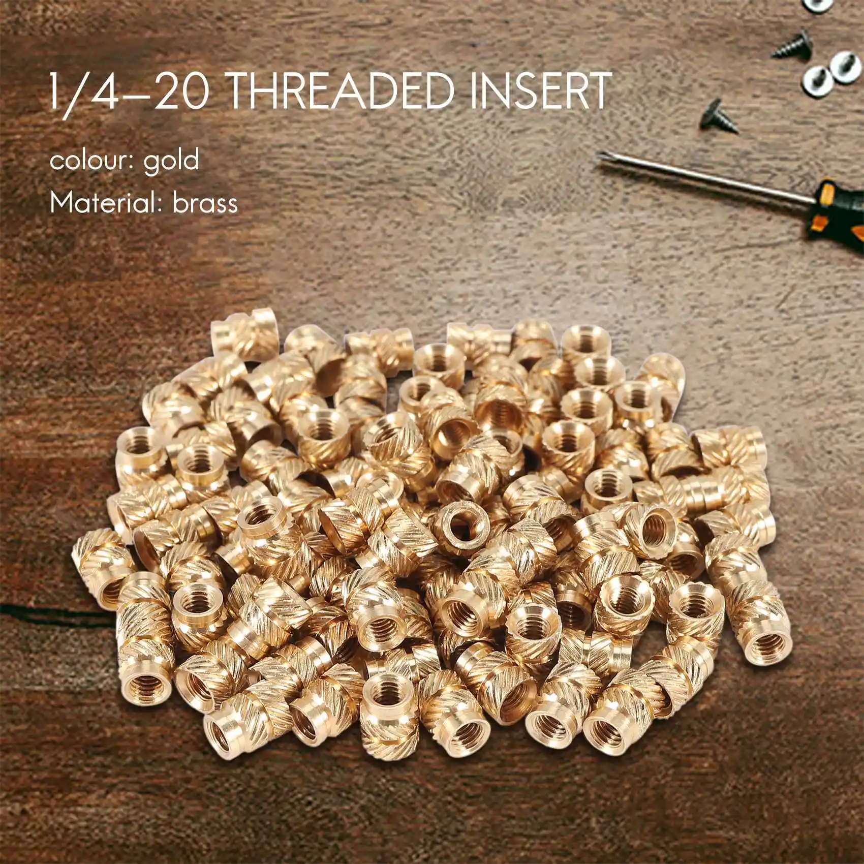 100Pcs M3 Thread Knurled Brass Threaded Heat Set Heat Resistant Insert Embedment Nut for 3D Printer