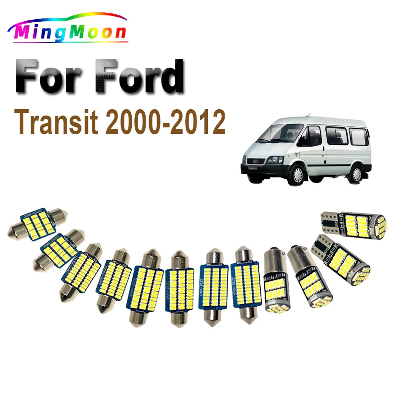 16Pcs Car LED Bulbs Interior Trunk Dome Map Light Kit For Ford Transit Tourneo Connect Custom 2000- 2008 2009 2010 2011 2012