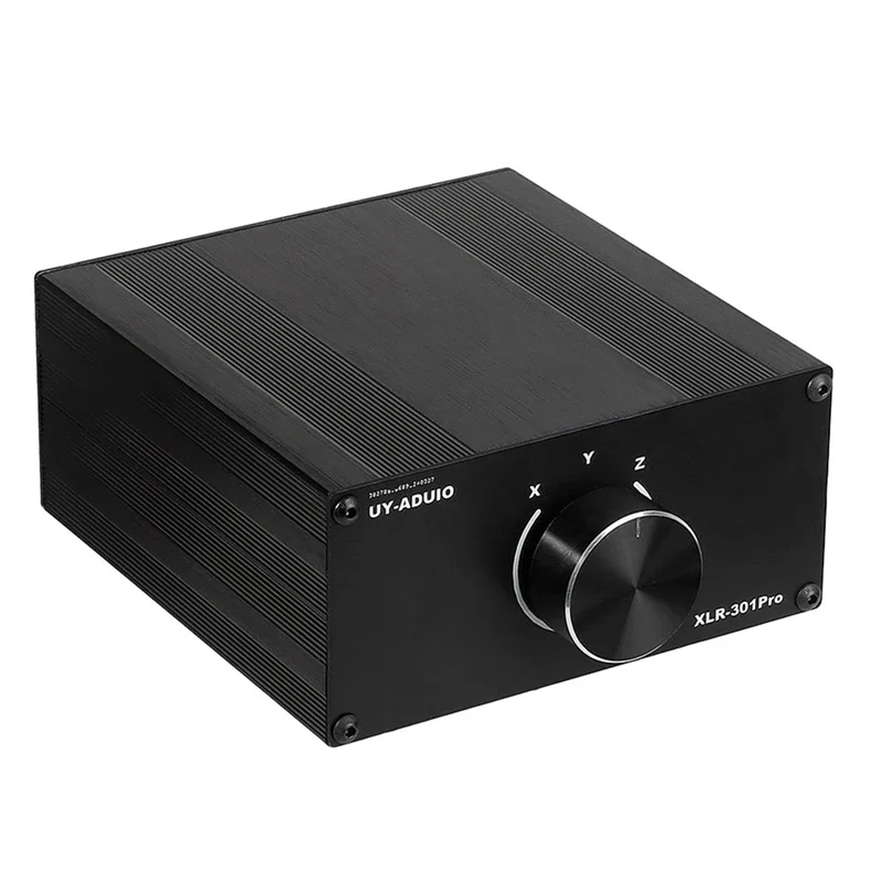 FORW-XLR 3-Male 1-Female 3-Way Stereo Audio Switcher 3 In 1 Out Or 1 In 3 Out Passive Splitter Box Selector