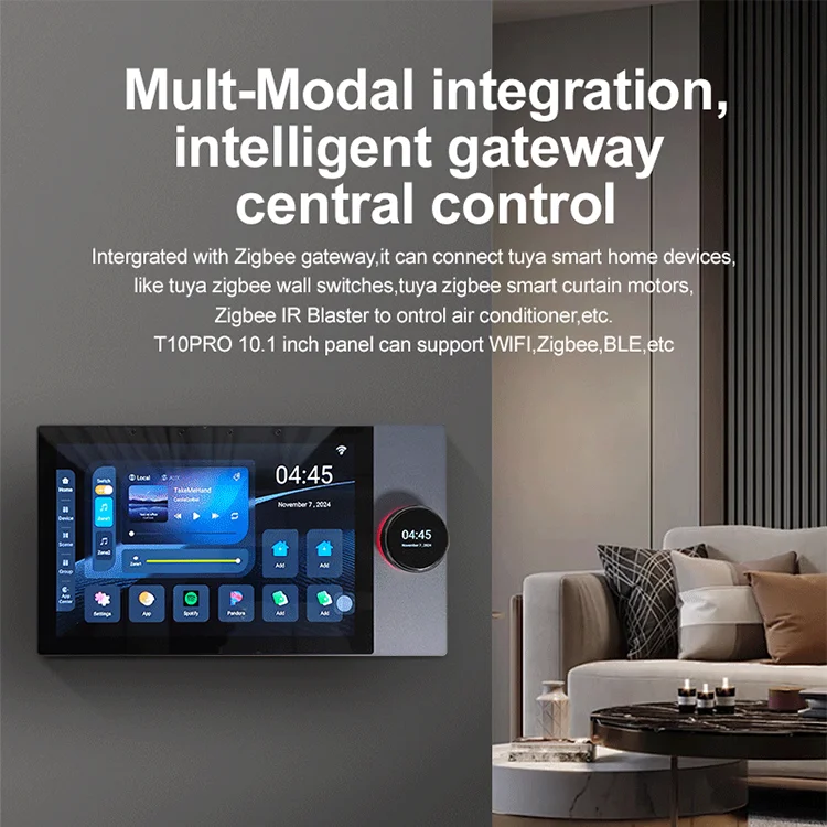 STLF 2025 Tuya 10 Inch Touch Smart Home Zigbee Gateway IPS Music Panel Built-in Amplifier WiFi Connectivity Smart Home Kits Syst