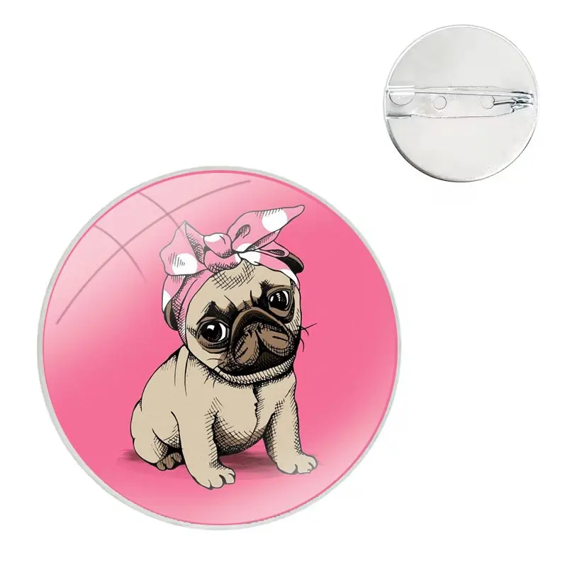 Badge Brooch Pin Accessories For Clothes Backpack Decoration gift funny Pug dog Art