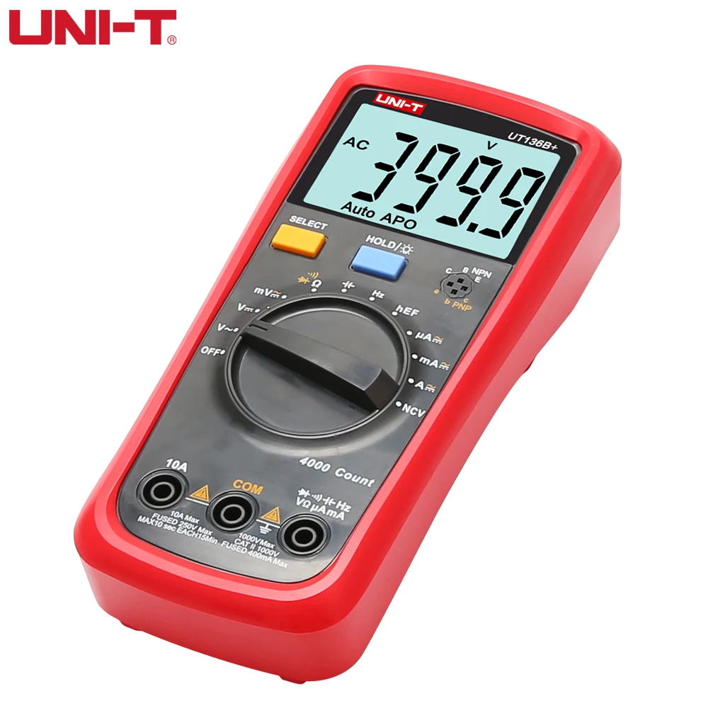 UNI-T UT136B+ Digital Multimeter Large LCD Dual Display 1000V 10A AC DC Voltmeter Current Test Meter