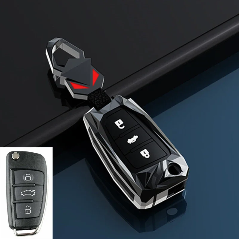 

Zinc Alloy Car Key Case Cover Holder For Audi A1 A3 A6 A6L Q2 Q3 Q7 TTS R8 S6 RS3 Key Protection Shell Fob Car Accessories