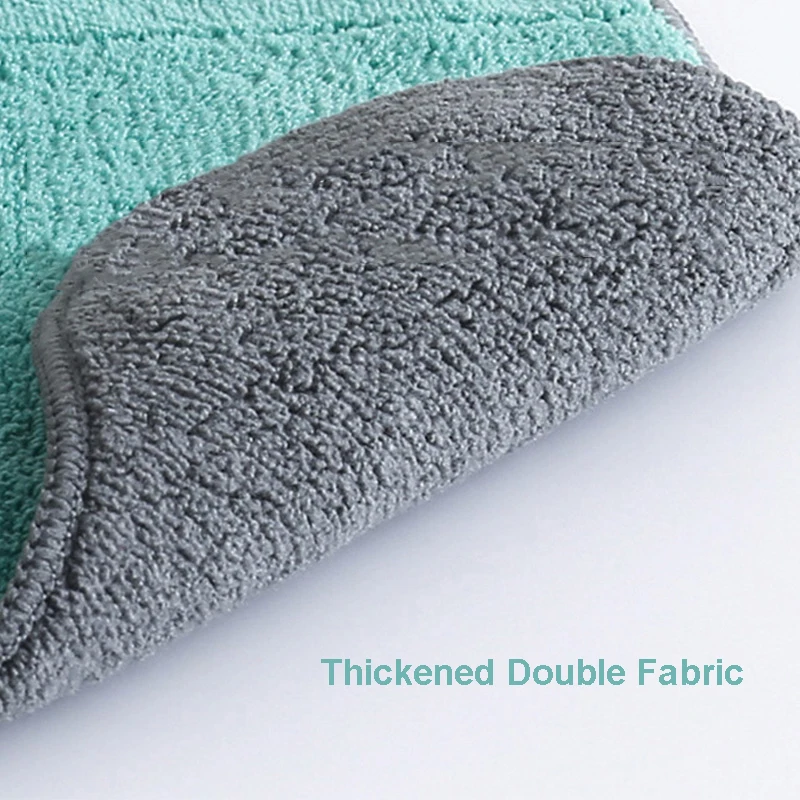 Бытовая кухонная салфетка для чистки посуды из микрофибры, водопоглощающая, для удаления масляных пятен, двухсторонняя, бытовые тряпки для пыли