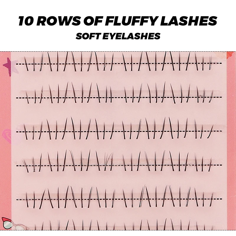 10 Reihen Untere Wimpern Weiche Natürliche Cluster-Wimpern Handgefertigte Vorgefertigte Natürliche Fächerwimpern Wimpernverlängerung Untere Künstliche Wimpern – Detail 2