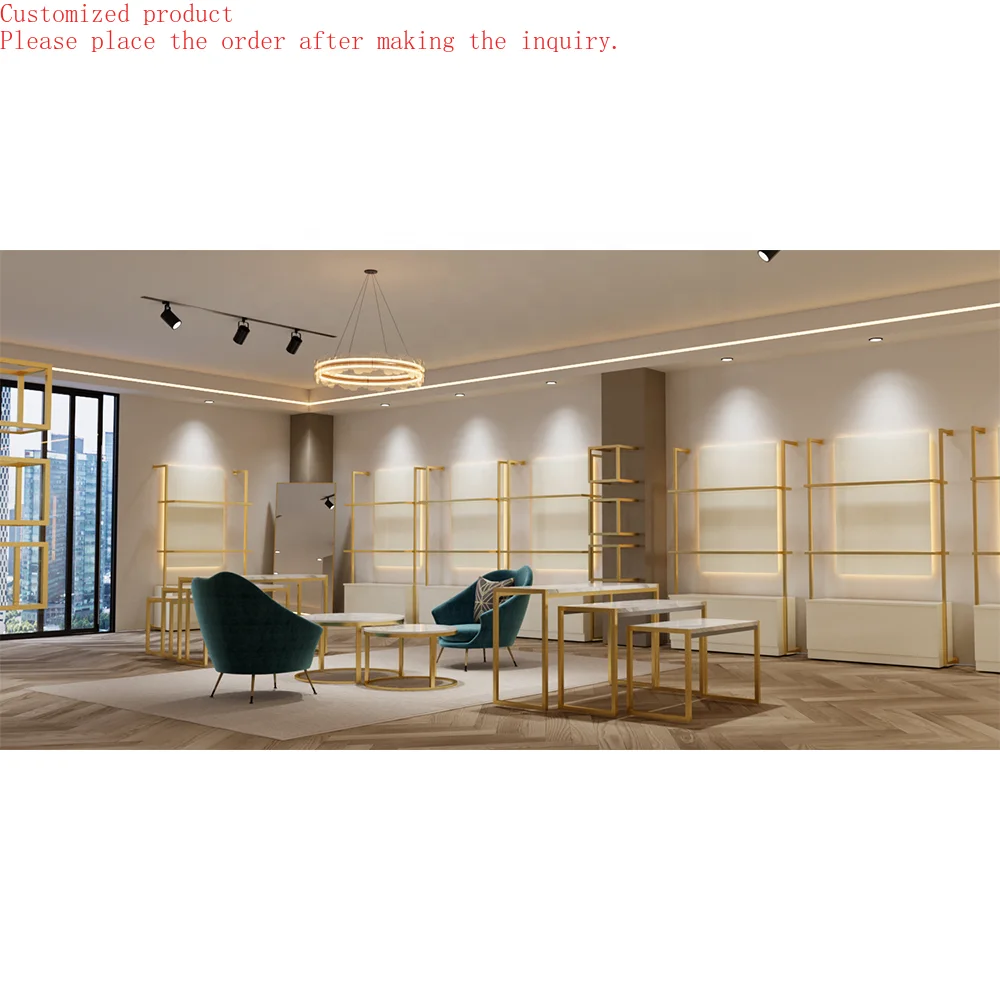 

Custom.Custom .Custom.Luxury Design Table Top Display Shoes Custom Bag Display Racks Gold Display Shelves for Retail Shoes Store