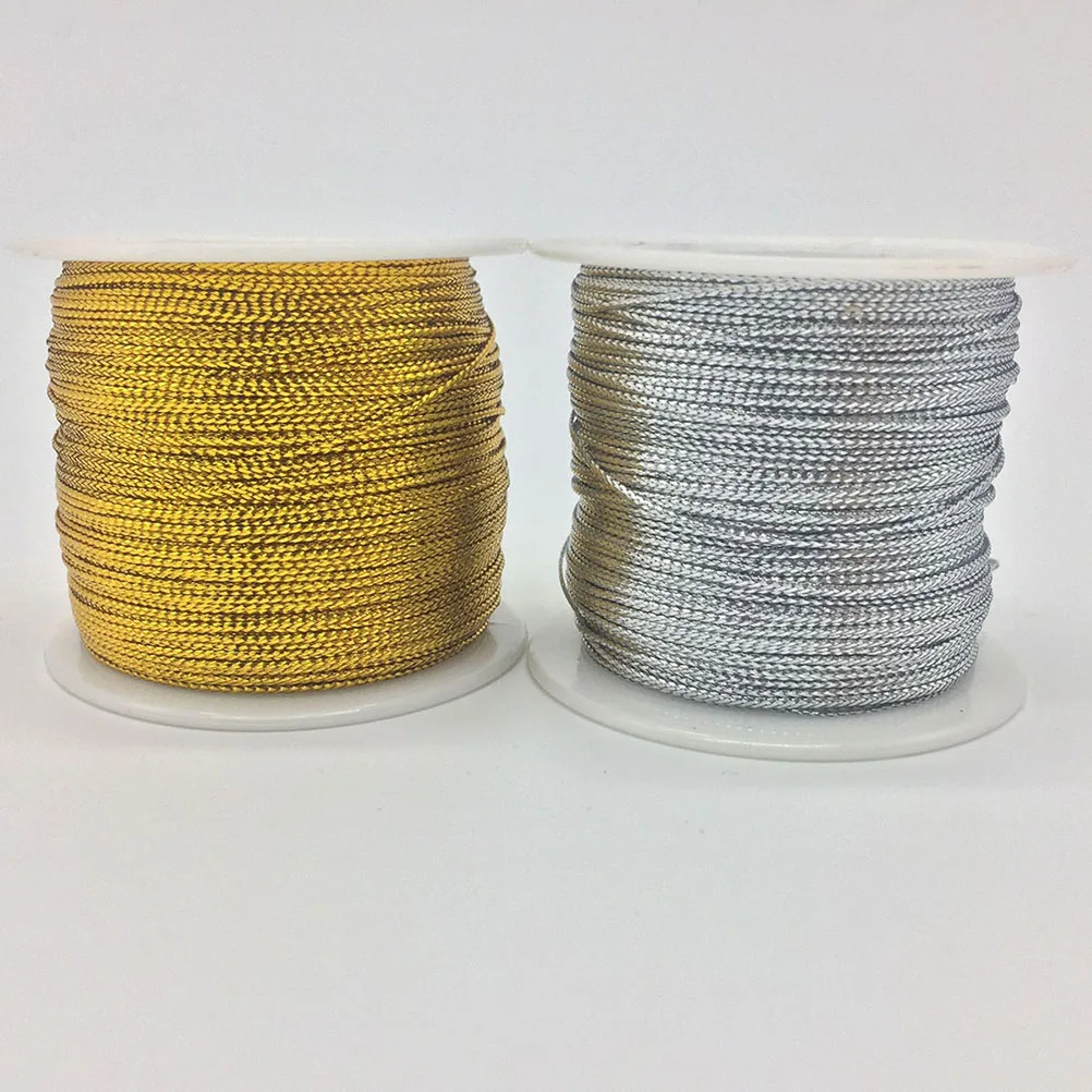 

Elastic Wrapping Rope 2 Roll Silver Gift Package Wire Durable DIY Supplies Christmas Decorations Jewelry Making