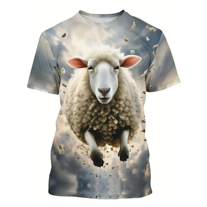 New Funny Sheep Goat 3D Print T-Shirts Men Women Short Sleeve T Shirt Streetwear Oversized Harajuku Y2k Tees Tops Kids Clothing