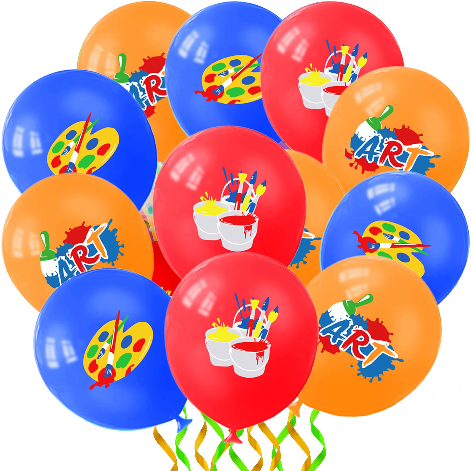 Art Party Printed Party Latex Balloons Keych Art Classroom Paint Class Painting Paintbrush Birthday Decoration 12 Inch