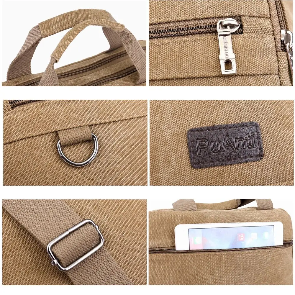 Multi-layer Messenger Bag Luxury Large Capacity Zipper Storage Pocket Square Shape Shoulder Bag Men