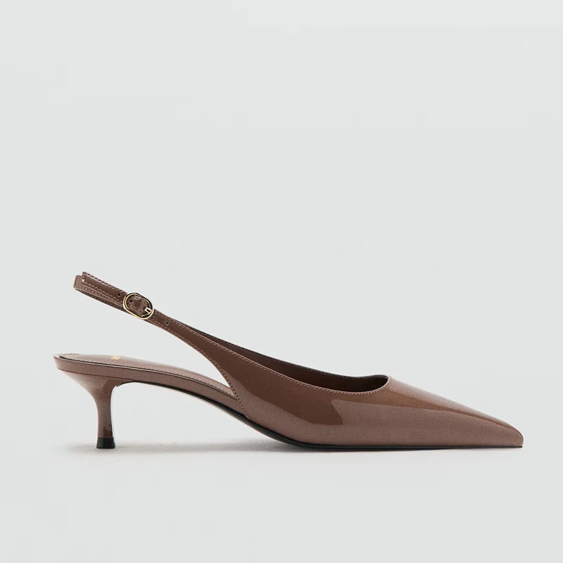 Sandalias de Moda Mango para Mujer, Verano 2026, Estilo Slip-On, Punta Abierta, Tacón Medio Elegante, Suela de Goma Cómoda