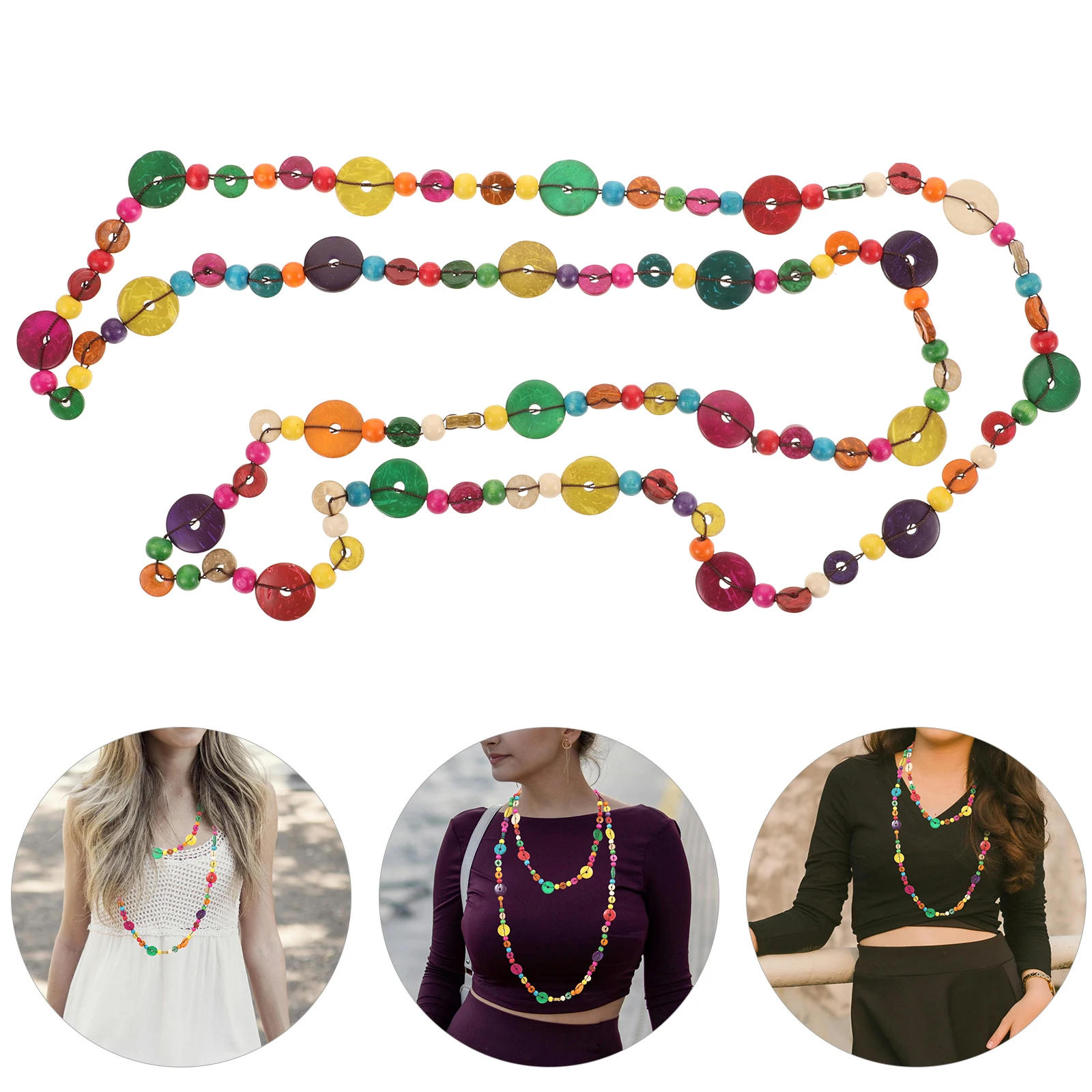 

Multi Bead Necklace Weaving Ethnic Seashell Chunky Statement Beaded Boho Turquoise