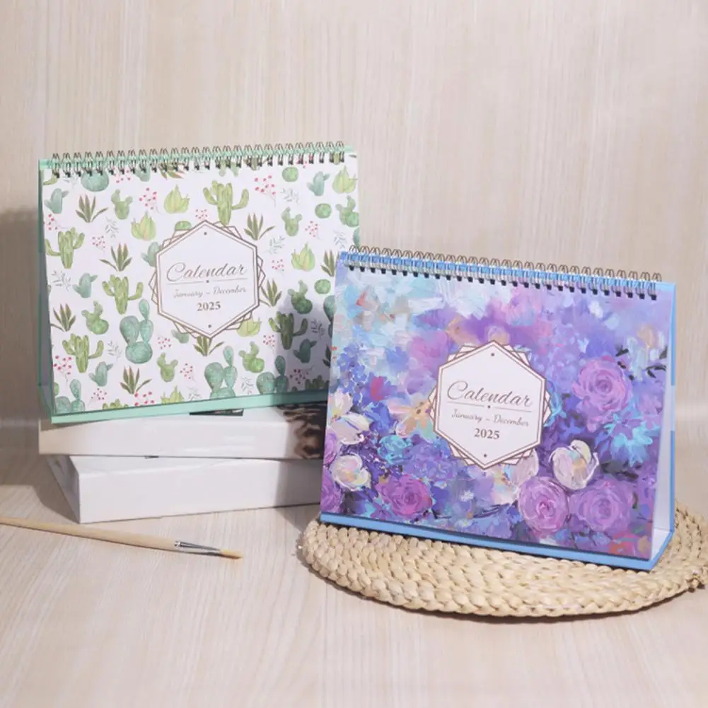 Stehpult Kalender Schreibtisch kalender mit stehendem Flip Design 12 Monate Planer für Büro Klassen zimmer dickes Papier stark