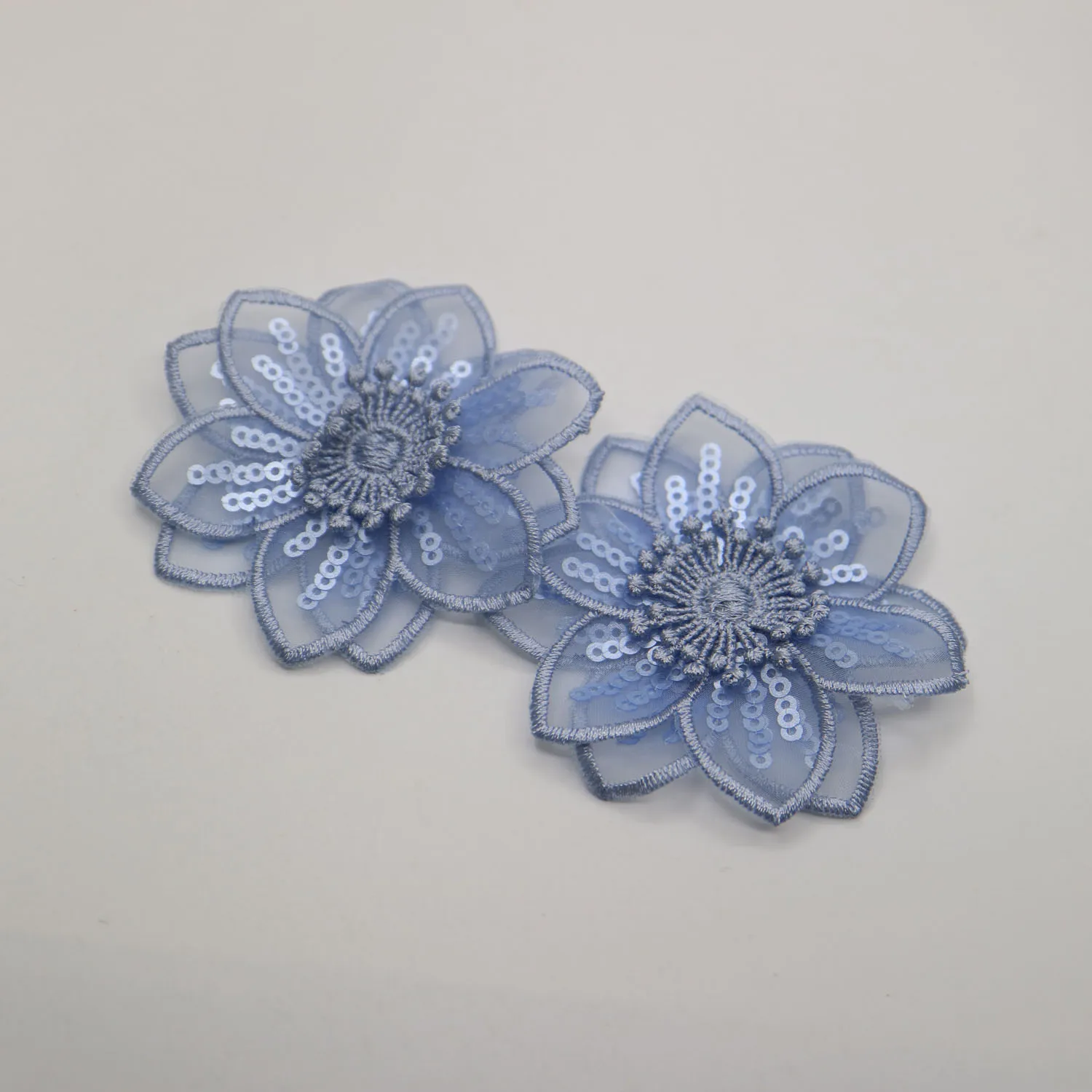 10pc embroidery blue flower patches for clothing DIY floral parches appliques for dresses decoration parch ropa DIY sewing