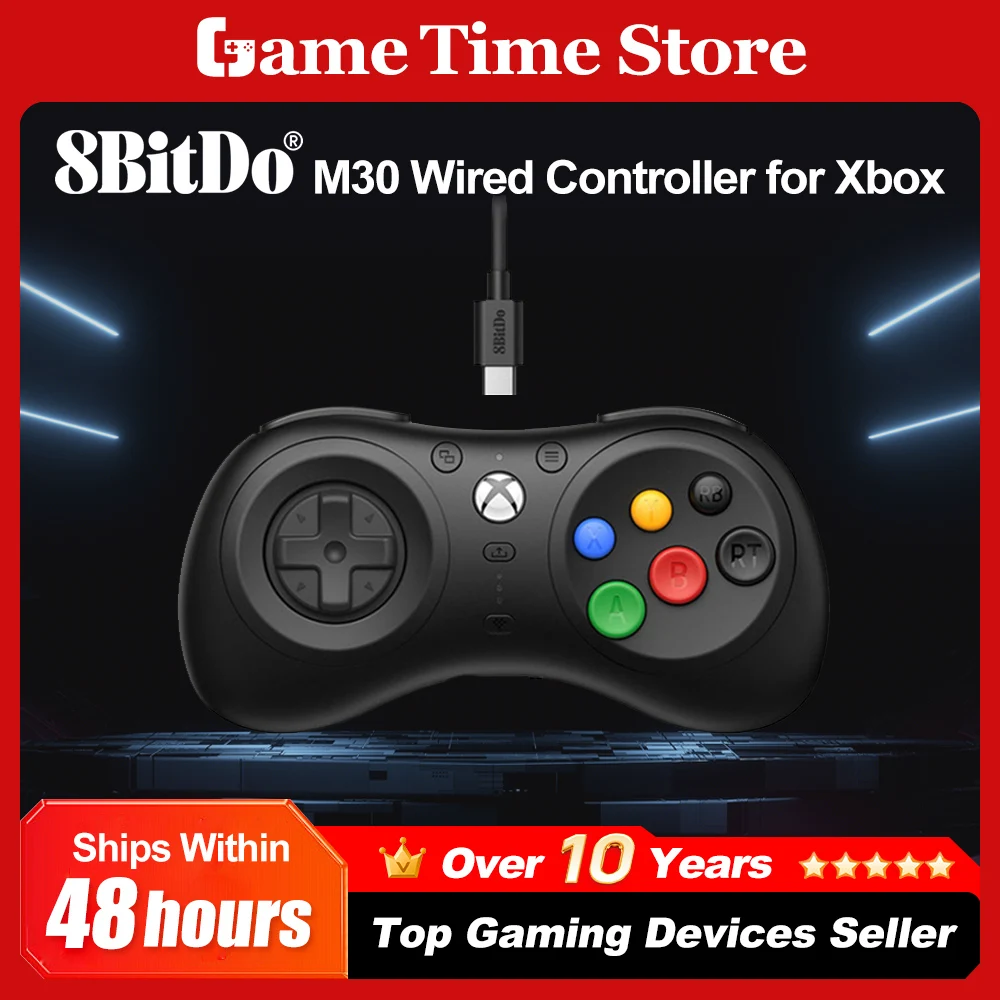 8BitDo M30 Wired Gaming Controller Gamepad for Xbox One Series X S and Windows PC with 6-Button Layout Xbox Officially Licensed