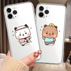 BuBu DuDu 커플 휴대폰 케이스, 실리콘 케이스, 귀여운 만화 동물 커버, 아이폰 15, 14, 13, 12, 11, 프로 맥스, 미니 SE2, X, XS, XR, 7, 8 플러스