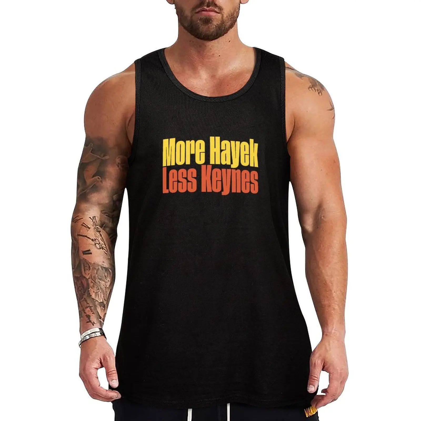 

More Hayek - Less Keynes Tank Top Sleeveless men Men's gym t-shirts Vest male