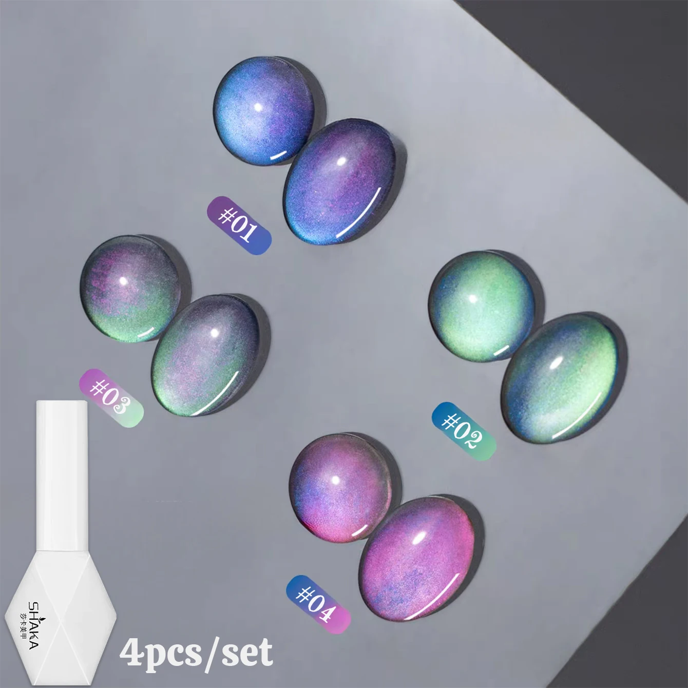 1 قطعة شاكا الخريف الخيال القط العين الأرجواني هلام مسمار البولندية 2025 جديد مزاجه تبييض مسمار ملصقات الأظافر لوازم #1