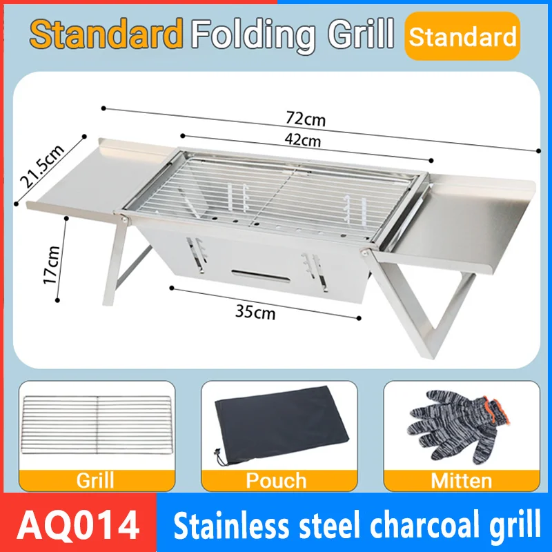 Outdoor picnic stainless steel folding barbecue stove detachable household charcoal firewood barbecue stove utensils