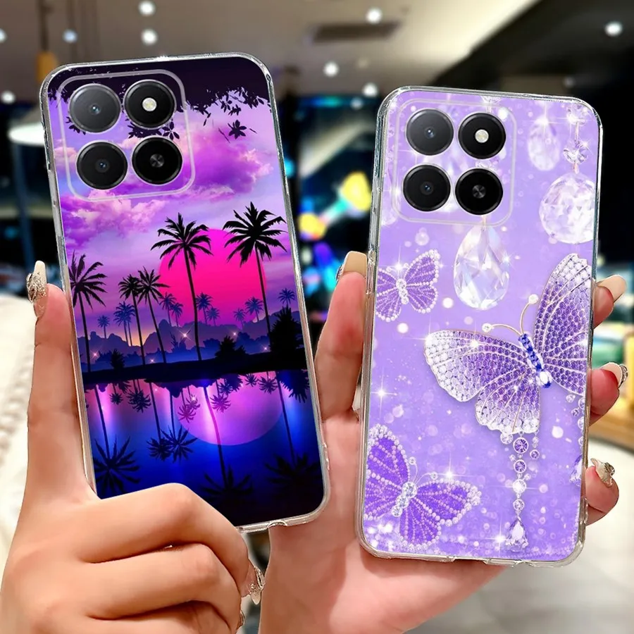 Phone Case For Honor X5b X5b Plus Pretty girl Butterly Soft TPU Silicone Shockproof Back Cover Funda for Honorx5b x 5+ Capa