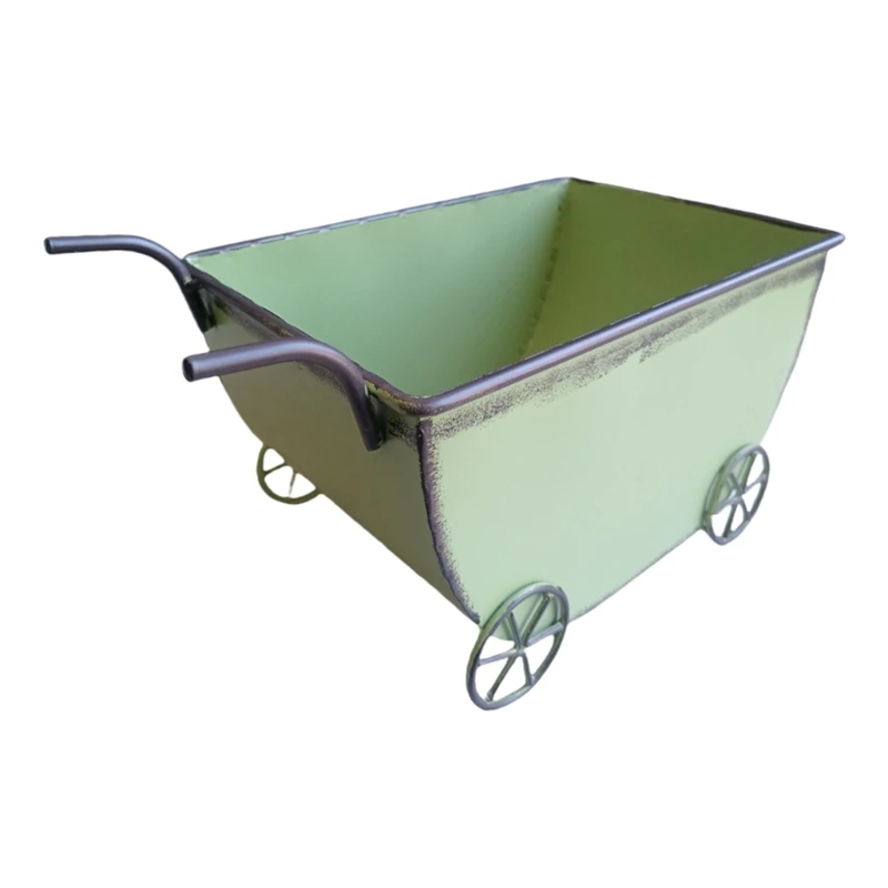 

Outdoor Iron Flower Cart Planter Vintage Garden Decoration Rustproof Plant