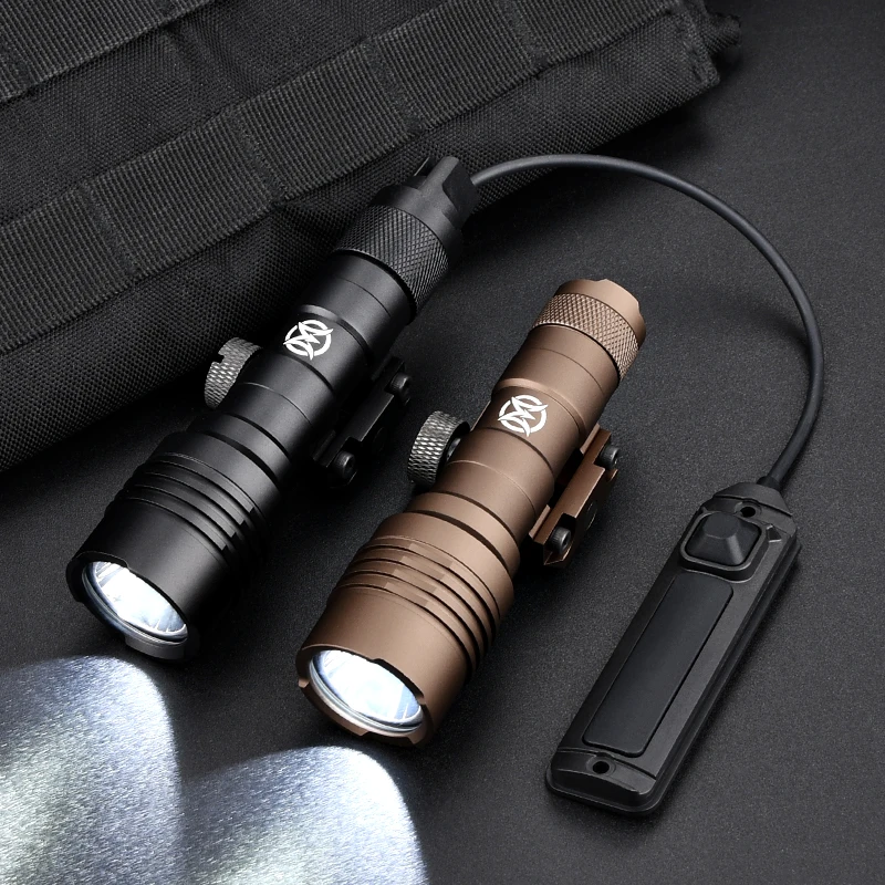 

WADSN Metal Powerful Tactical Flashlight 500lm White LED Light Fit 20mm Picatinny Rail Hunting Weapon Light Airsoft Accessories