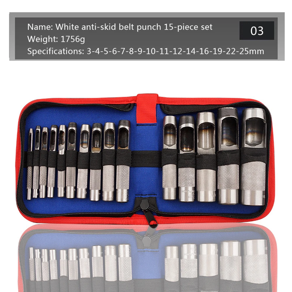 

Belt Punch Set Punch Leather Puncher Hollow Punch Belt Punch Oxford Cloth Bag Round Punch Set Leather Tools Leather