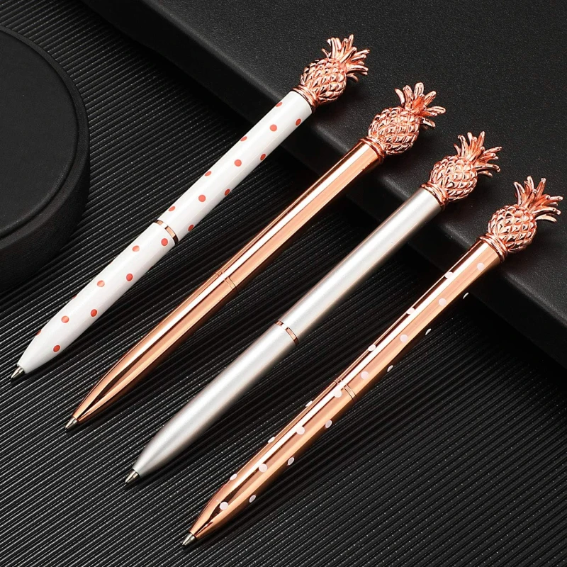 20 Pcs Cute Pineapple Pens Metal Fruit Ballpoint Pens Rose Gold Pens for Offices Worker Schools Gifts Student Christmas Birthday