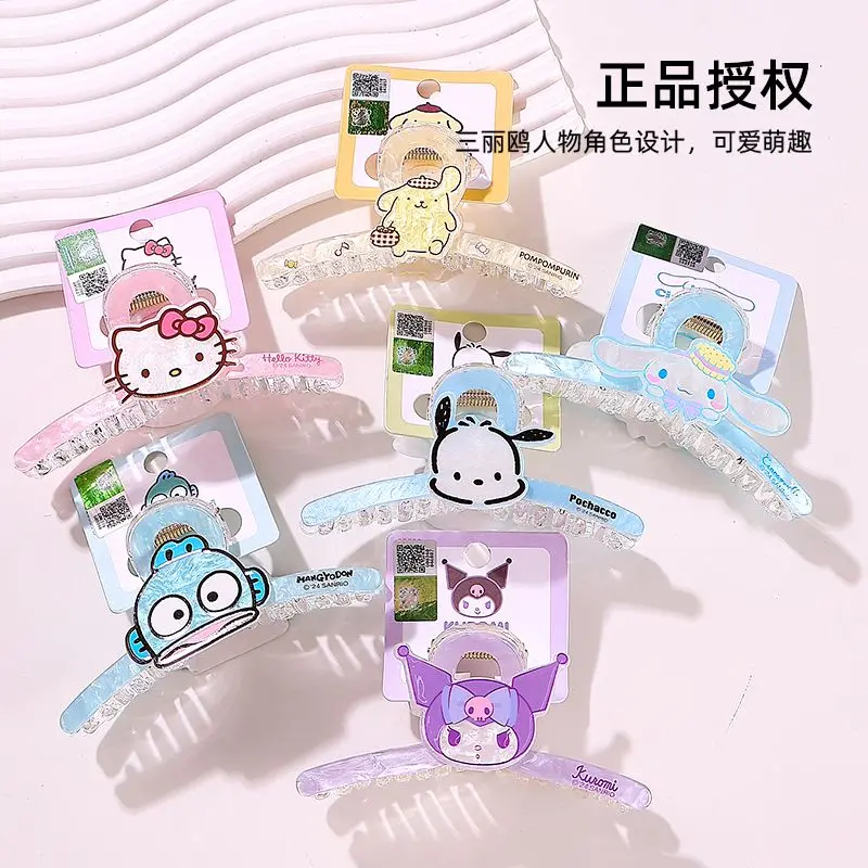 

Sanrio Hair Accessories Anime Cartoon Innovation Hello Kitty Melody Kuromi Cinnamoroll Hair Clips Children Girls Cute Head Gifts