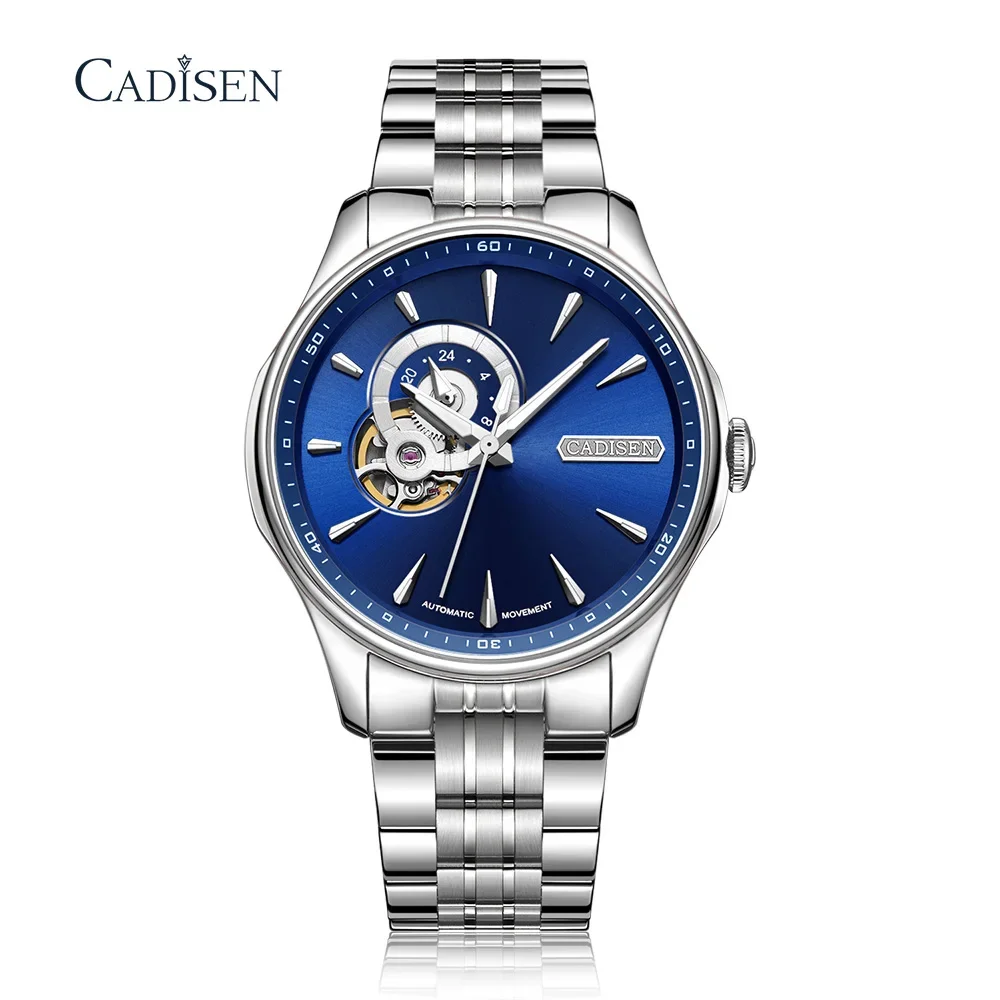 CADISEN Original Brand Watch Men date Automatic Self-wind Stainless Steel 5atm Waterproof Business Men Wrist Watch Timepieces