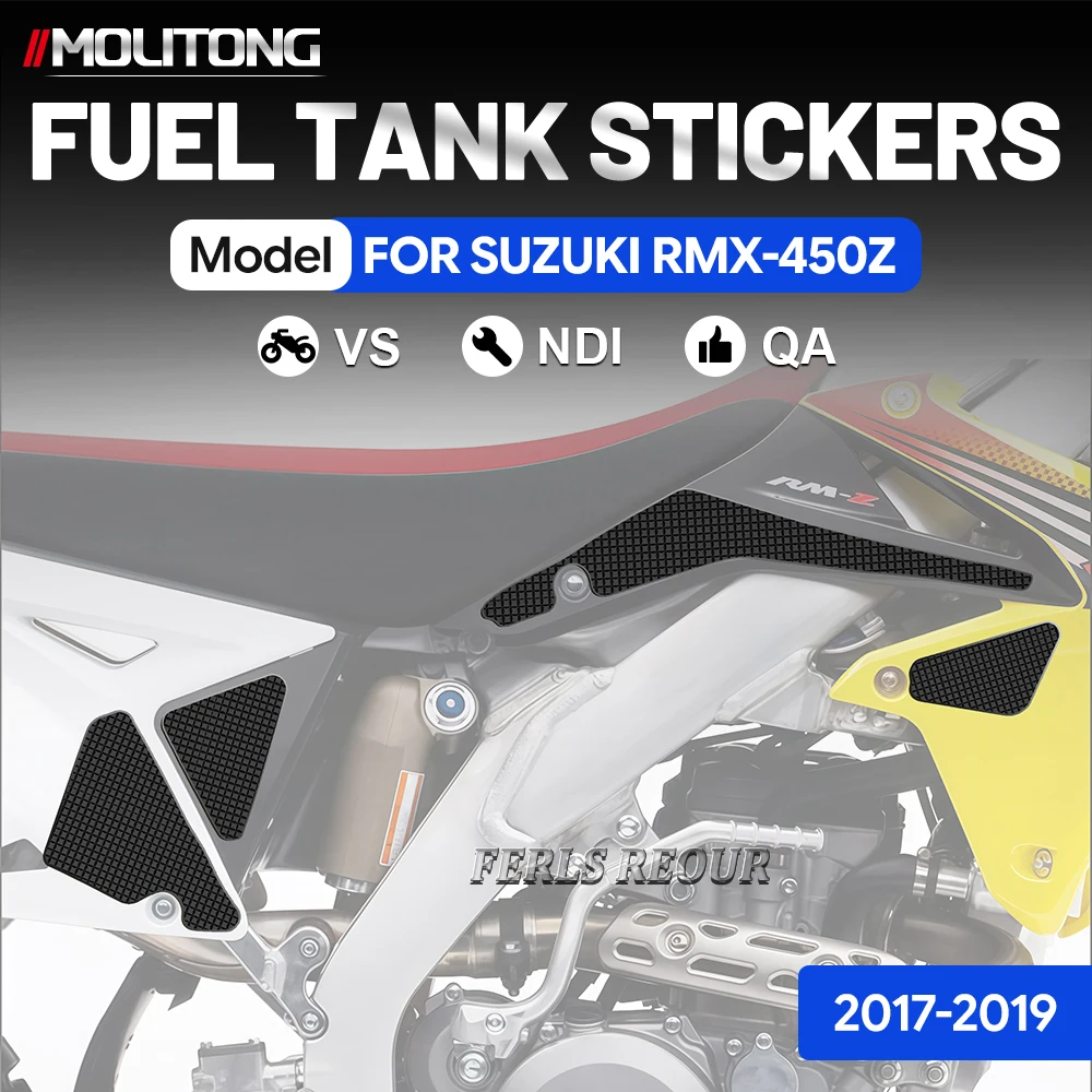 

For SUZUKI RM Z450 2008-2017 Motorcycle Tank Decals Motorfiets Material Silicone Anti Slip Track Day Personalization Upgrade