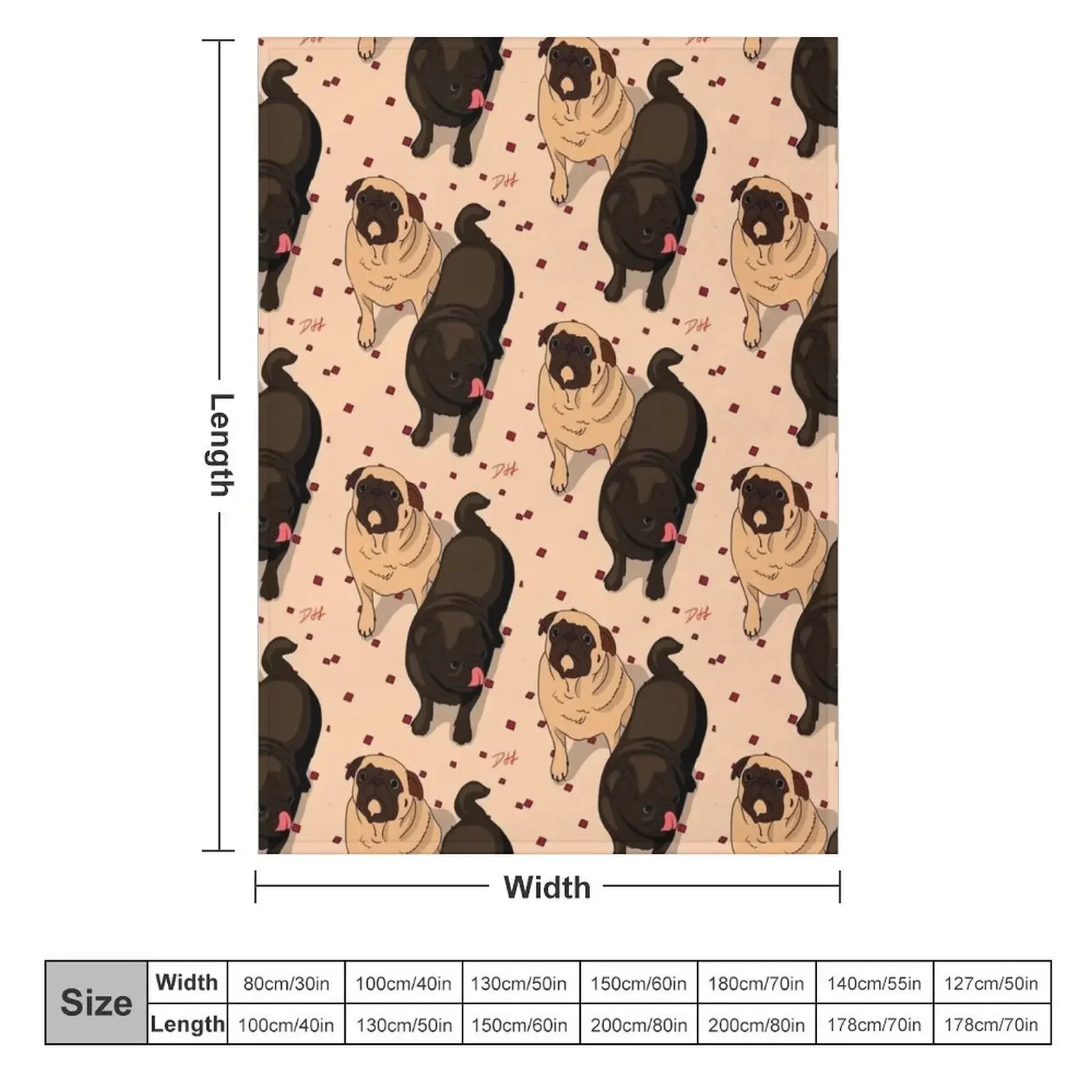 Pug Time Throw Deken Losse Vintage Dekens