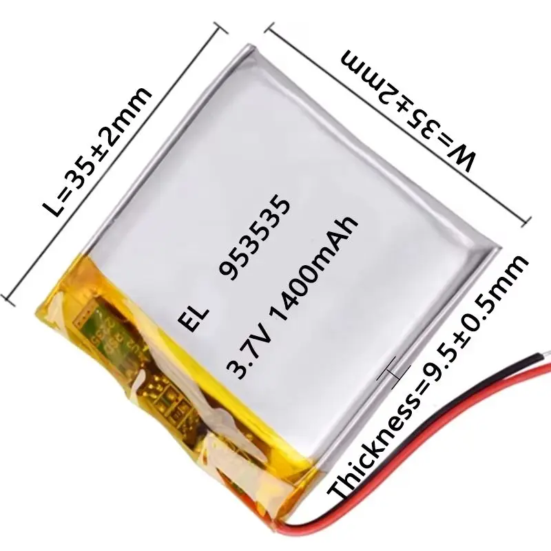 3.7 فولت 1400 مللي أمبير 953535 103535 953636 ليثيوم بوليمر يبو بطارية قابلة للشحن لكاميرا DVR GPS داش