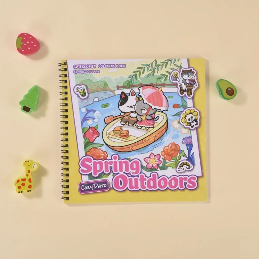 Cute Relaxation Gift Coloring Book Educational In Cozy Moments Graffiti Painting Book Doodles Book Gift