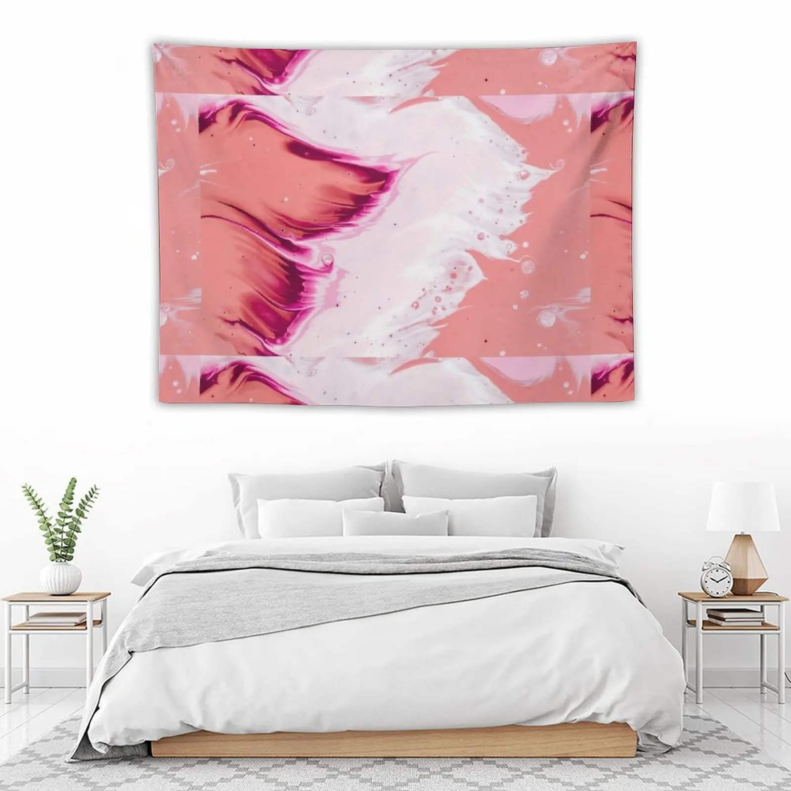 

Peach Pink Liquid Marble Art Tapestry Home Supplies Home Decor Aesthetic Decoration Wall Tapestry